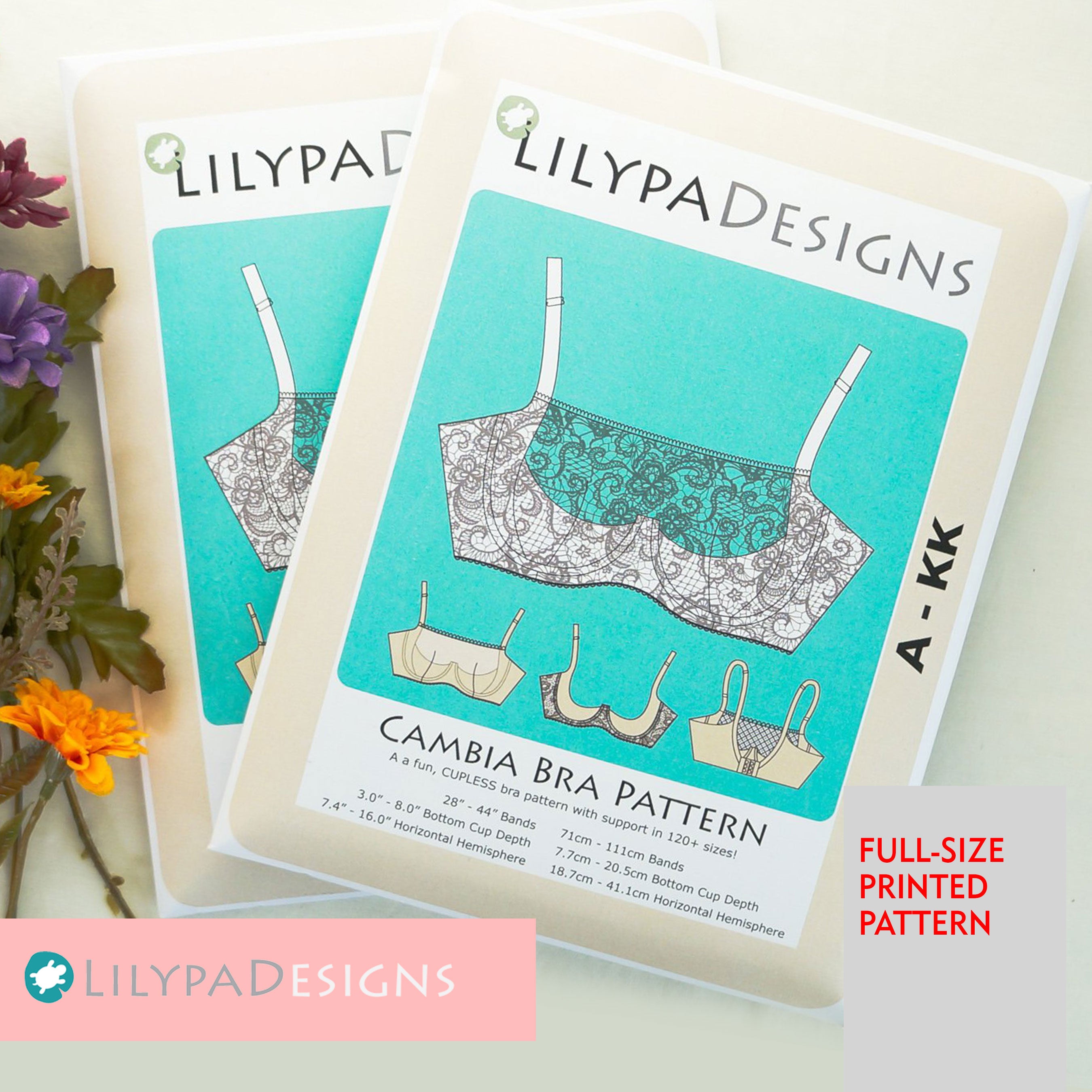 LilypaDesigns Cambia Bra Pattern = Sizes A-KK = PAPER-Stitch Love Studio