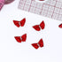 1" (25mm) Small Red Satin Butterfly Bows with Pearlesque Beads- Set of 2-Stitch Love Studio