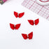 1" (25mm) Small Red Satin Butterfly Bows with Pearlesque Beads- Set of 2-Stitch Love Studio