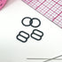 Set of 2 Rings OR 2 Sliders Bra Strap Sliders in Charcoal Grey- 3/8" (10mm)-Stitch Love Studio