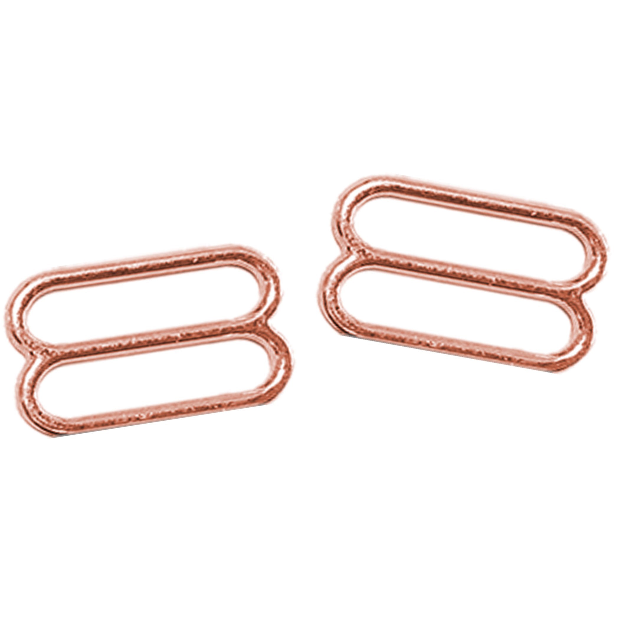 Set of 2 Rings OR 2 Sliders in Rose Gold– 1/4" (6mm), 3/8" (10mm), 1/2" (12mm), 5/8" (15mm), 3/4" (20mm)-Stitch Love Studio