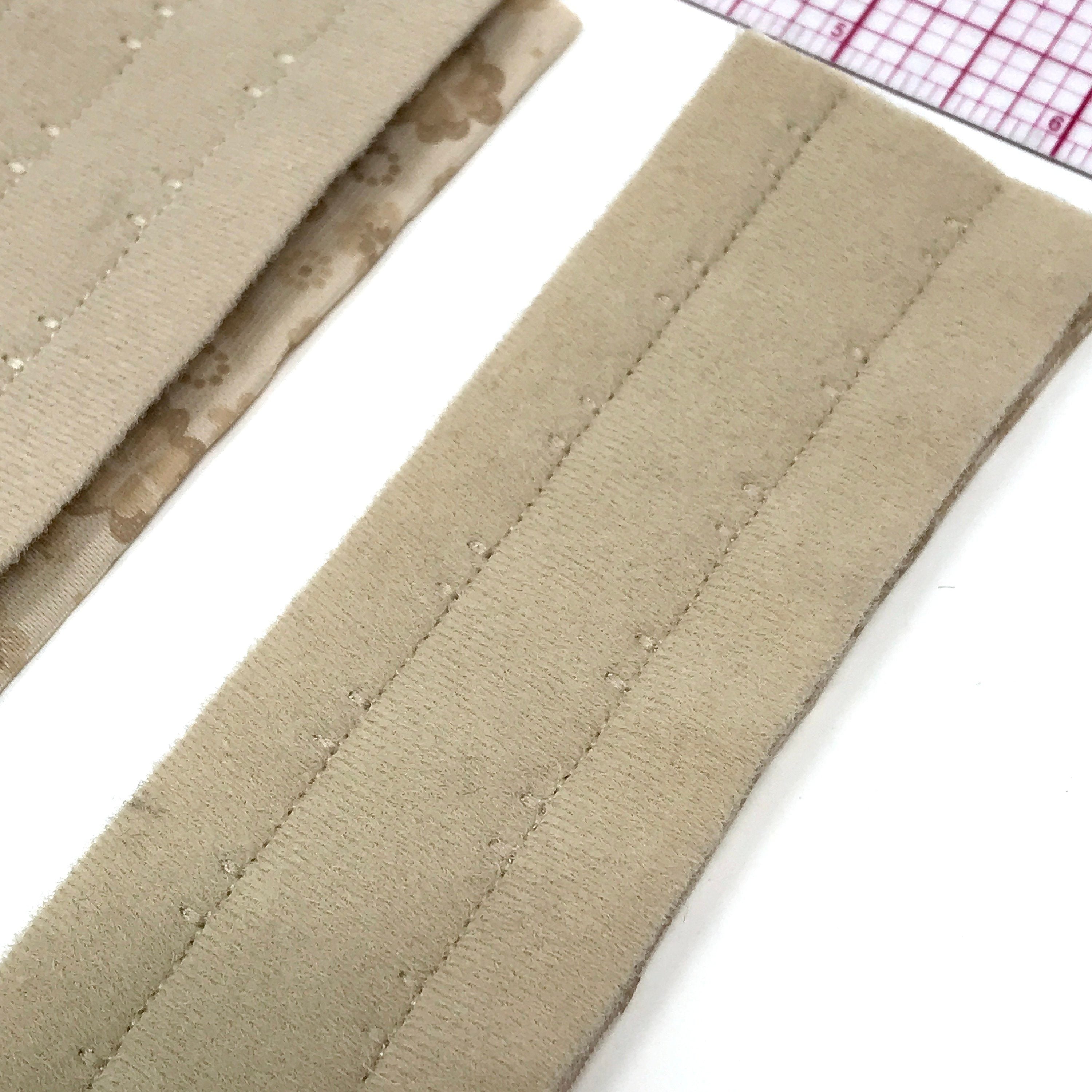 CLEARANCE– Continuous 3 or 2 Row Hook and Eye Tape, in Beige Flower Print- by the 1/4 Yard-Stitch Love Studio