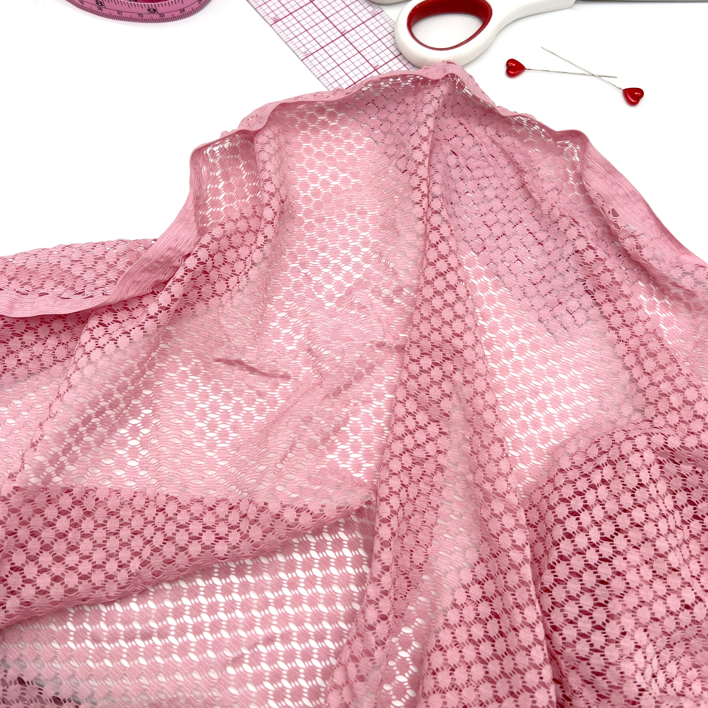 Geometric Stretch Mesh Fabric, by the 1/2 Yard, Lightweight Power Mesh, High Quality - Stitch Love Studio