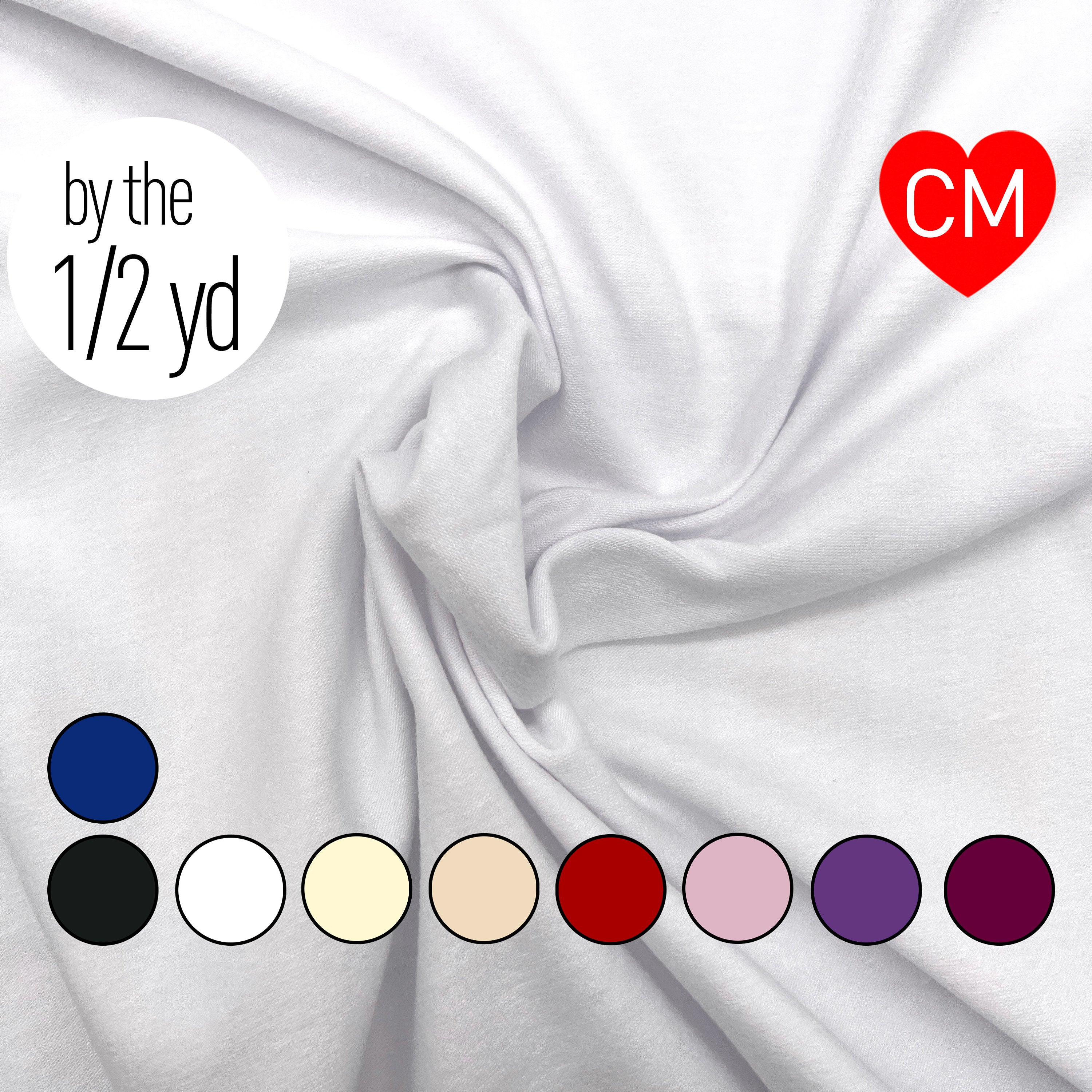 Cotton Spandex Knit Jersey Fabric, by the 1/2 Yard