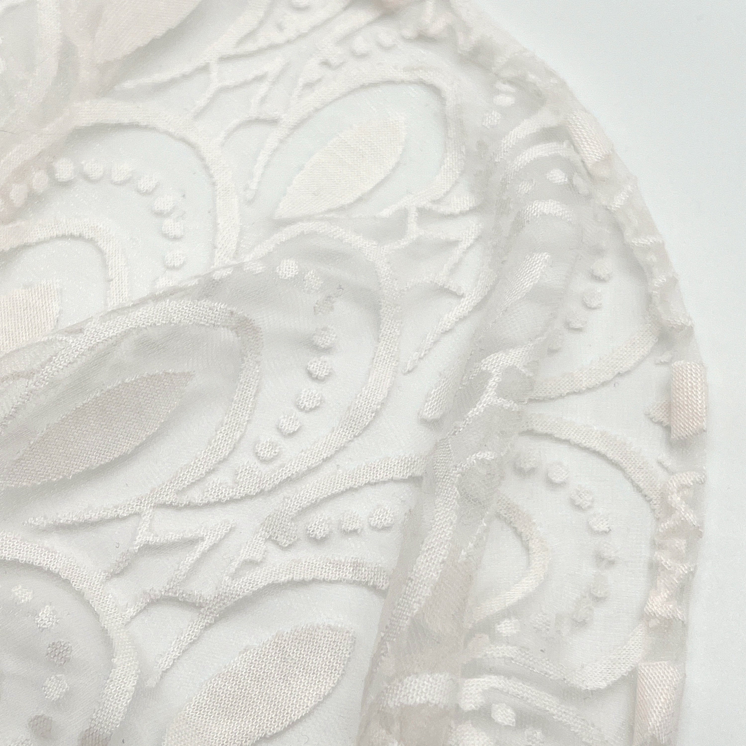 Allover Lace Non-Stretch Lace in Light Ivory– 1 Yard - Stitch Love Studio