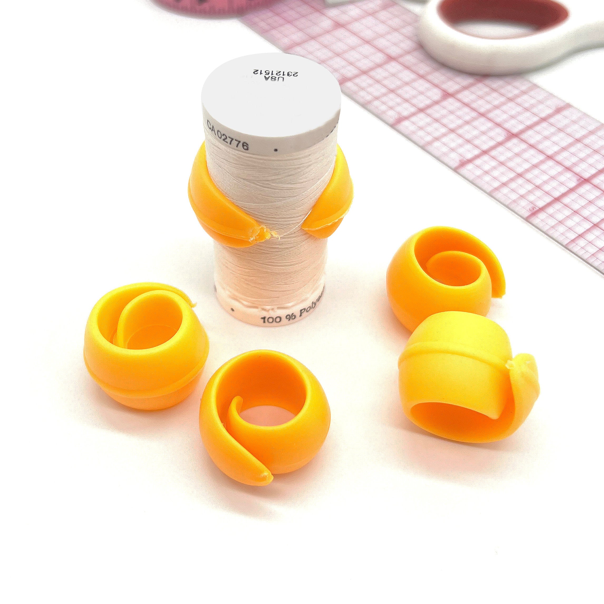 Set of 5 Silicone Spool Holder Bobbin Clamps in 3 colors