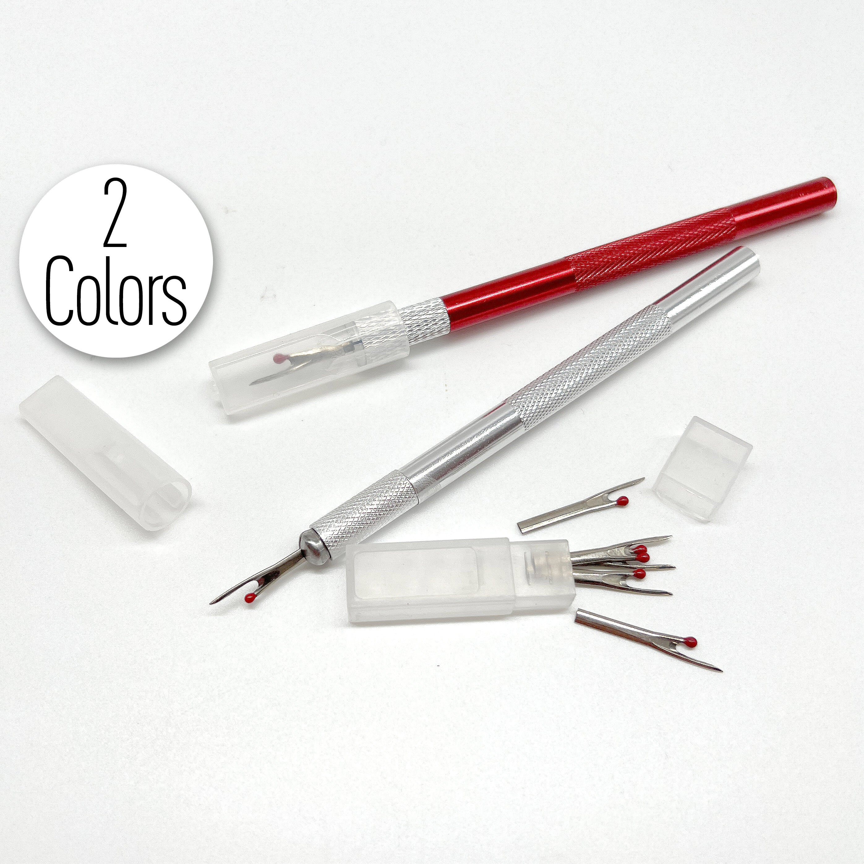 Precision Metal Seam Ripper Thread Cutters with Extra Tips in 2 Colors ...