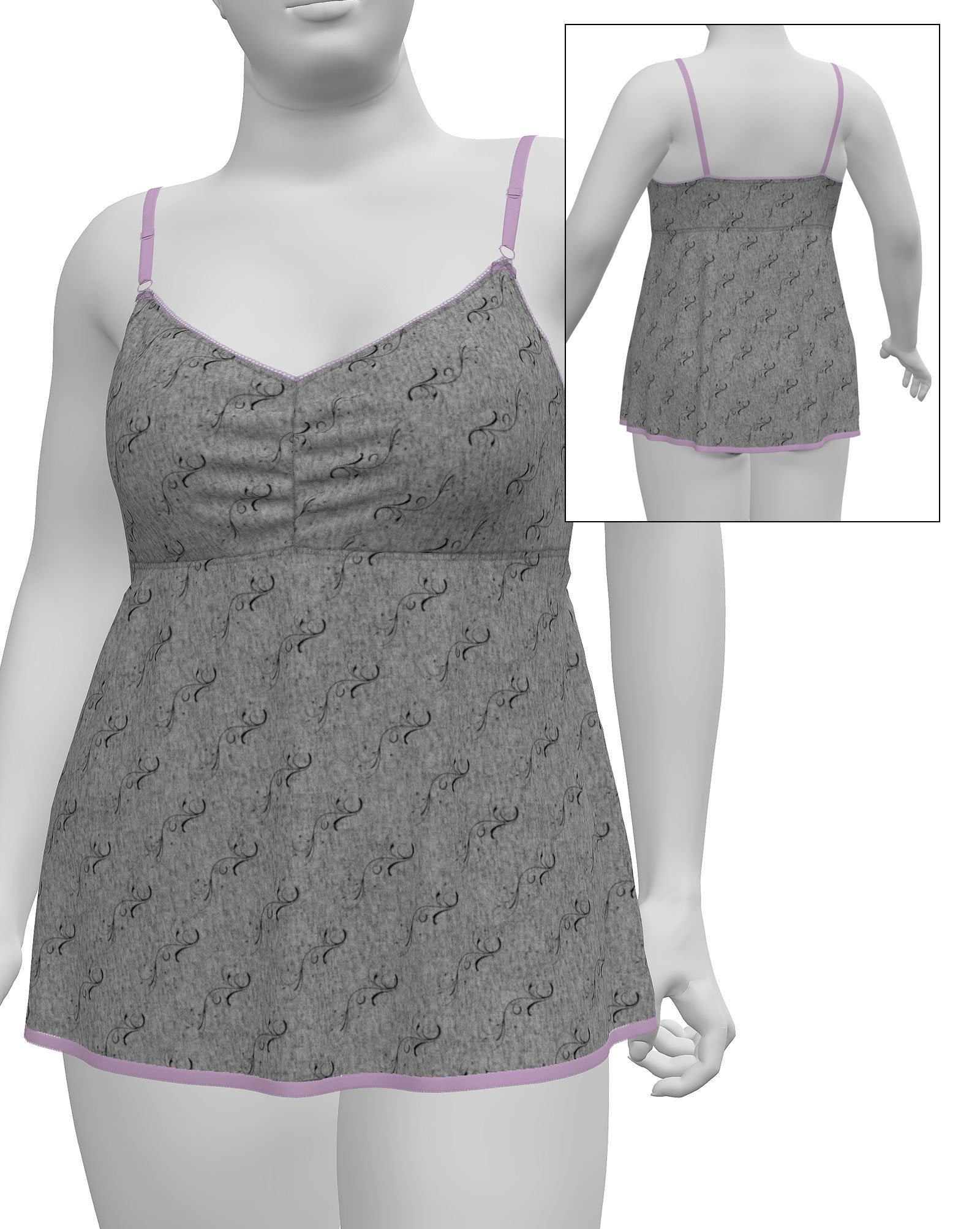 PDF "Anita" Babydoll and Panty Set Sewing Pattern, Sizes XL-3XL-Stitch Love Studio
