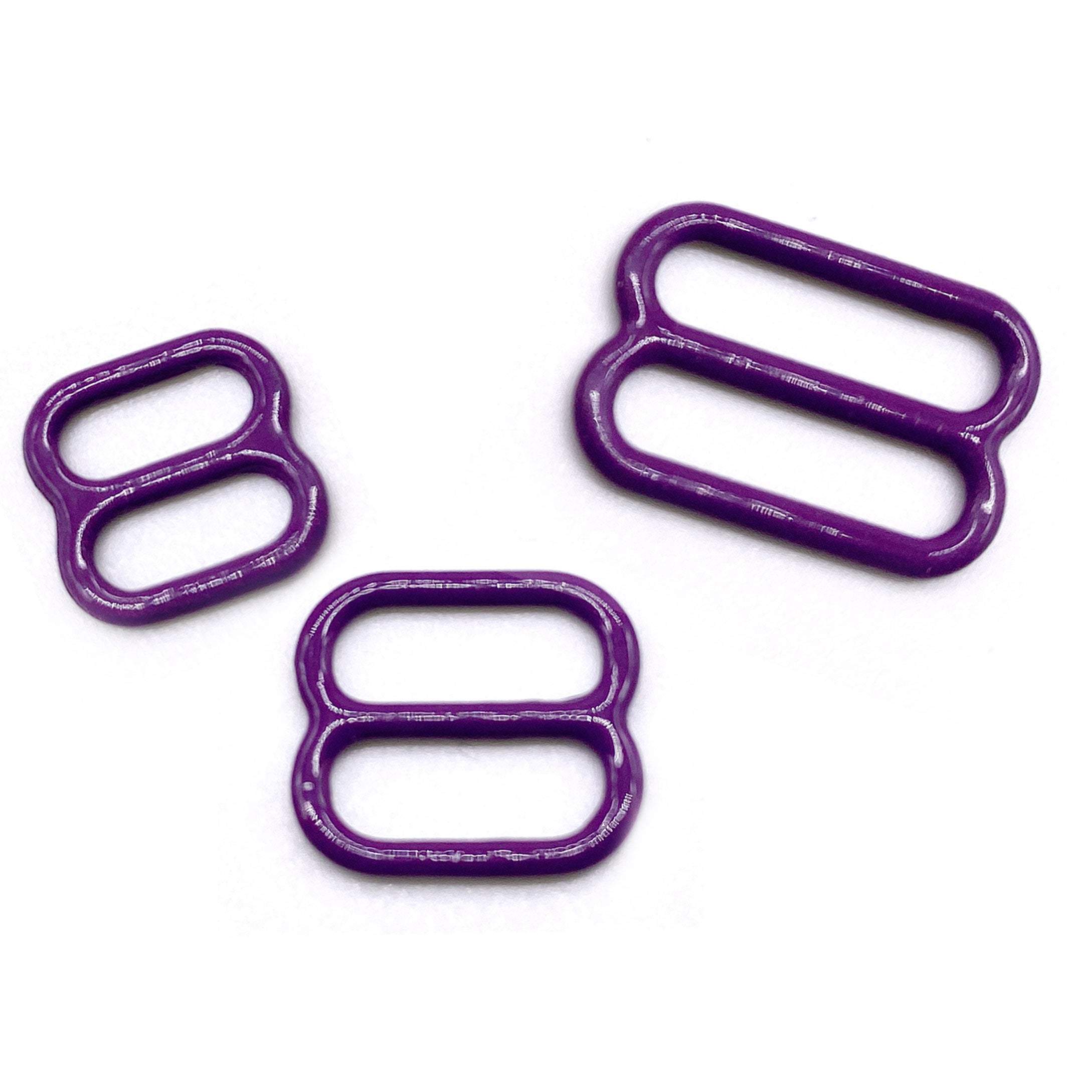 CLEARANCE- Set of 2 Rings OR 2 Sliders Bra Strap Sliders in Jewel Purple for Bra making or Swimwear - 1/4"/6mm, 3/8"/10mm, 1/2"/12mm-Stitch Love Studio