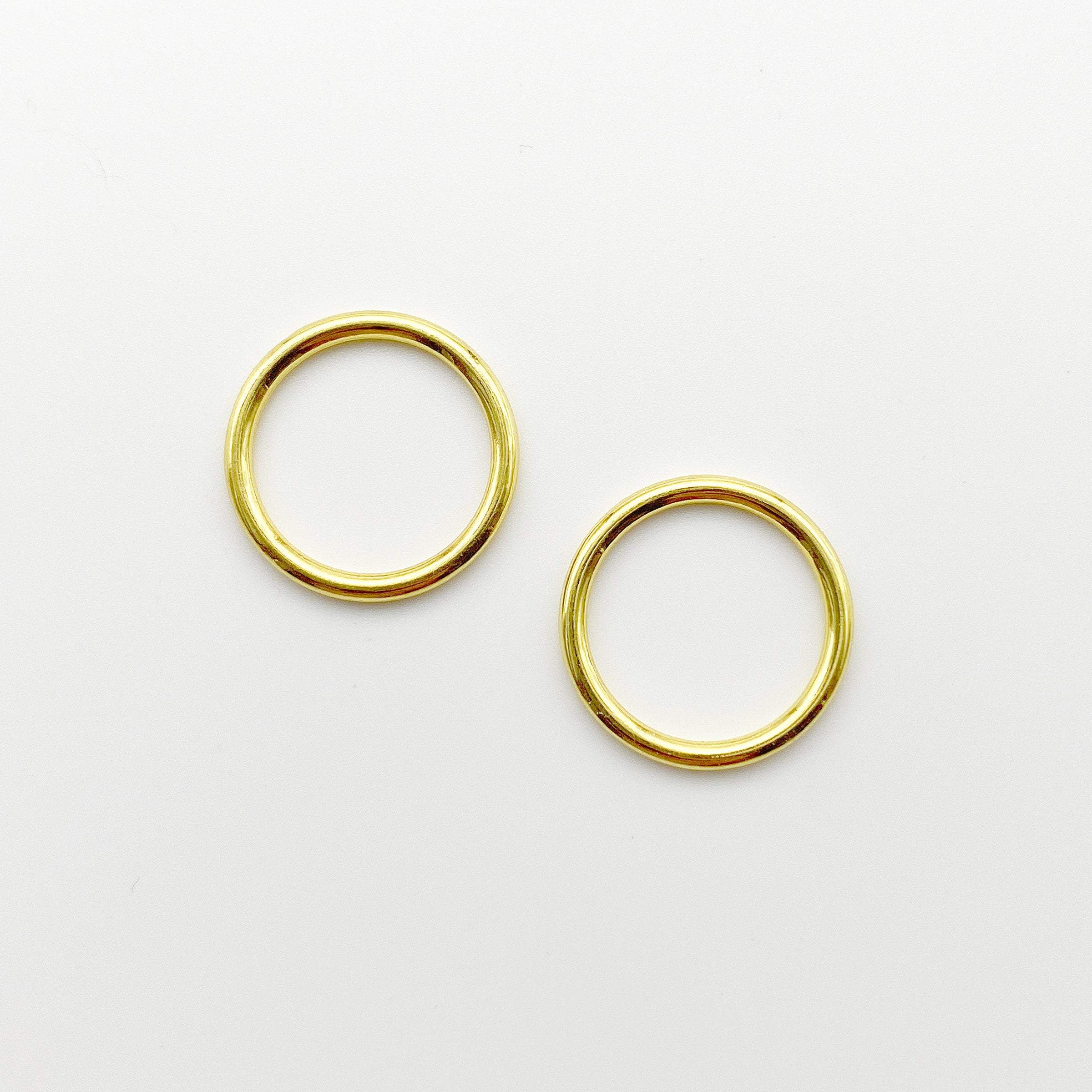 Set of 2 Thicker Rings OR 2 Tall Thick Sliders in Gold for Swimwear or Bra making- 5/16"/8mm, 3/8"/10mm, 1/2"/12mm, 5/8"/15mm-Stitch Love Studio