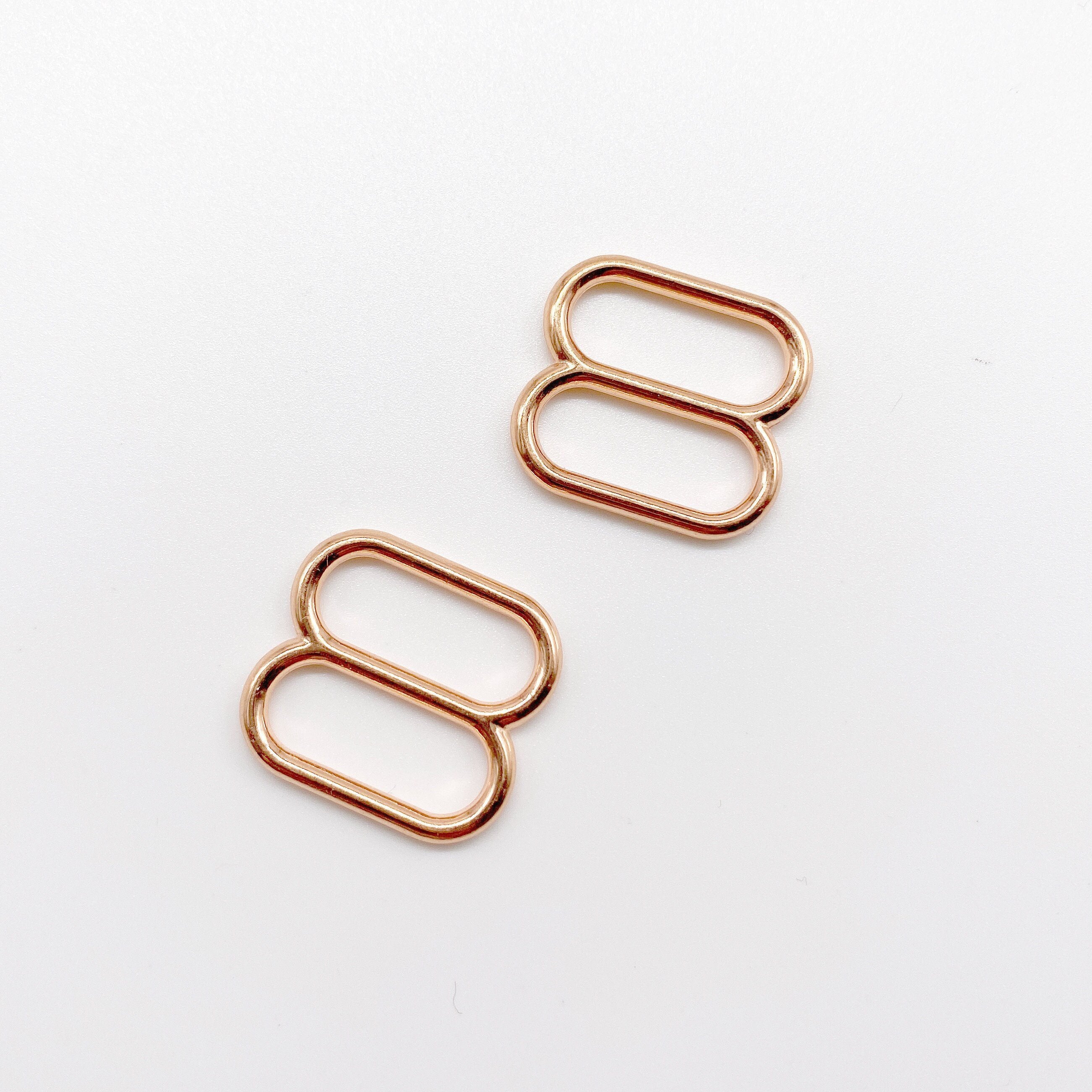 Set of 2 Thicker Rings OR 2 Tall Thick Sliders in Rose Gold for Swimwear or Bra making- 3/8"/10mm, 1/2"/12mm, 5/8"/15mm-Stitch Love Studio