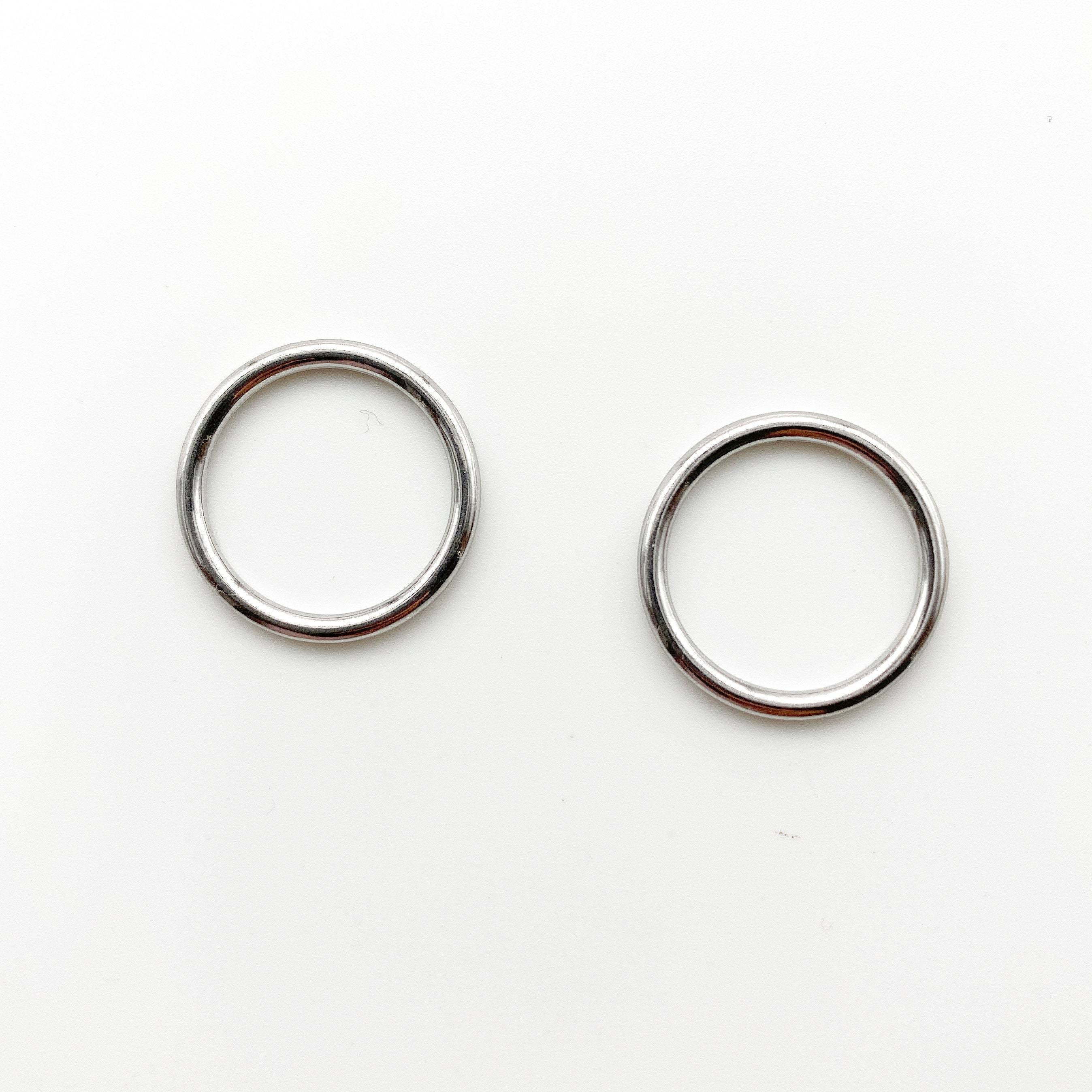 Set of 2 Thicker Rings OR 2 Tall Thick Sliders in Silver for Swimwear or Bra making- 3/8"/10mm, 1/2"/12mm, 5/8"/15mm-Stitch Love Studio