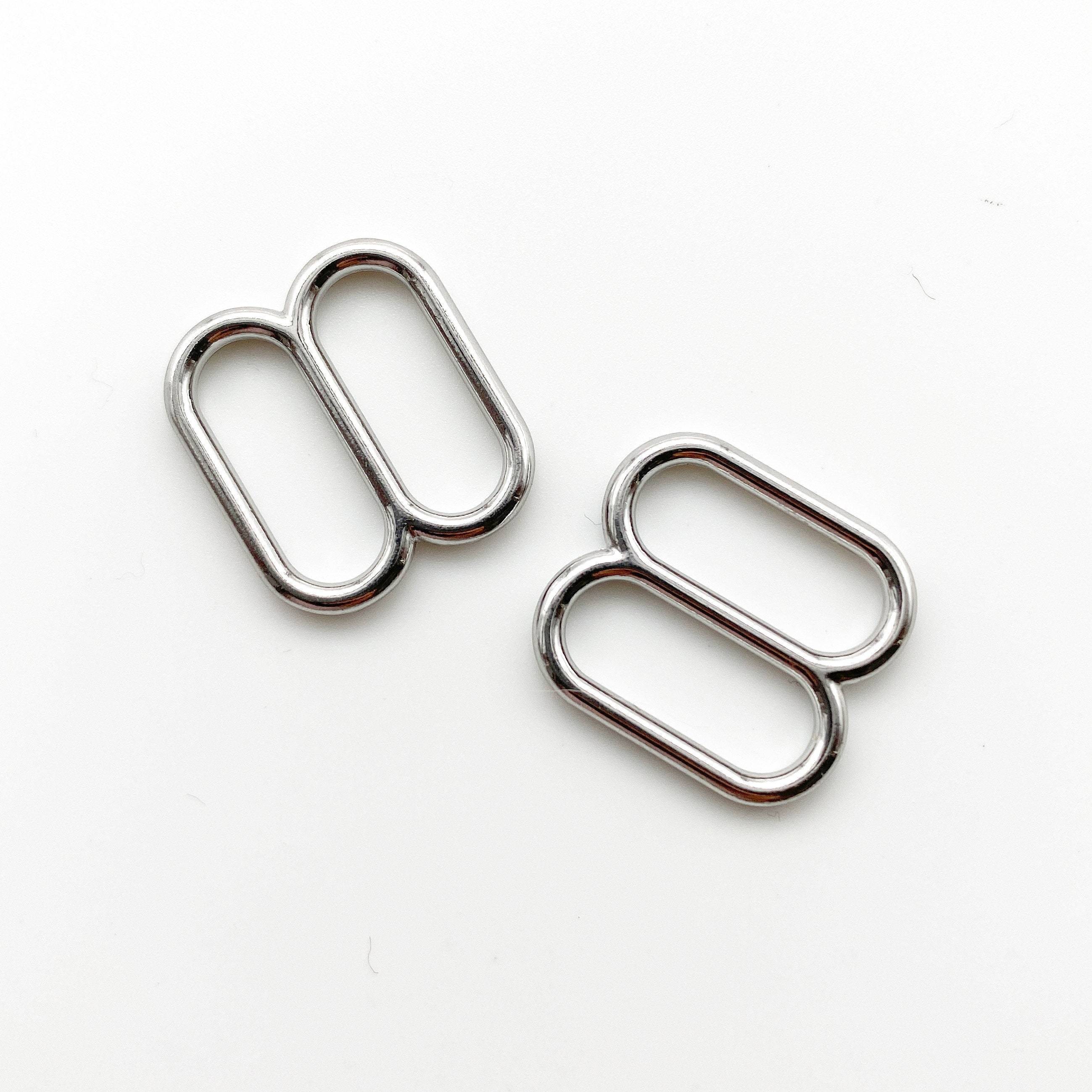 Set of 2 Thicker Rings OR 2 Tall Thick Sliders in Silver for Swimwear or Bra making- 3/8"/10mm, 1/2"/12mm, 5/8"/15mm-Stitch Love Studio